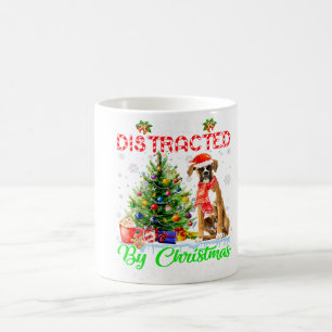 Caneca De Café Easily Distracted By Christmas & Boxer Hat Santa
