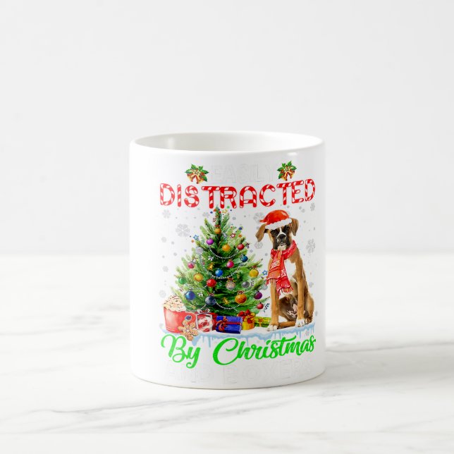 Caneca De Café Easily Distracted By Christmas & Boxer Hat Santa (Centro)