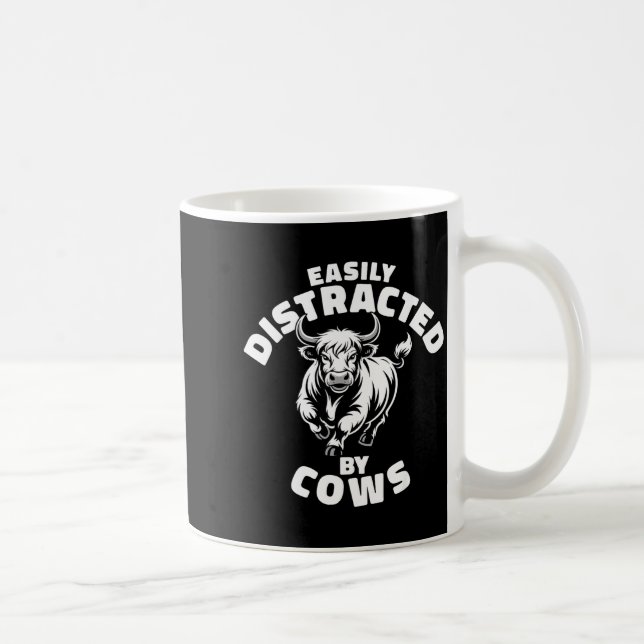 Caneca De Café Easily Distracted By Cows Western Highland Cow  (Direita)