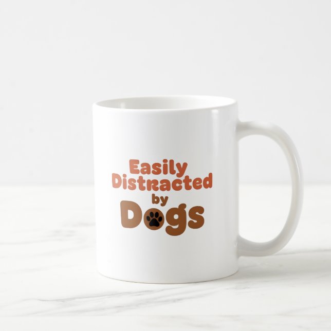 Caneca De Café Easily Distracted by Dogs Mug (Direita)