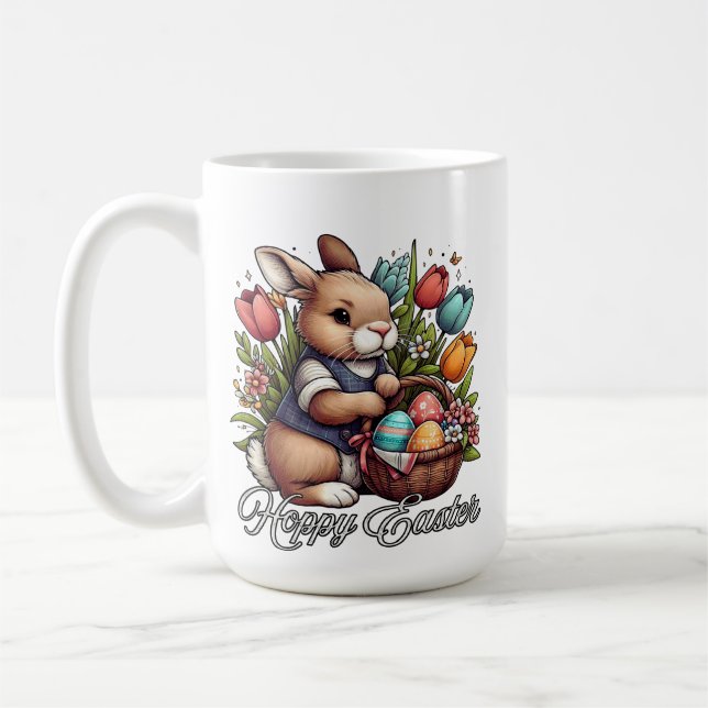 Caneca De Café Easter Blessings-Hoppy Easter Coffee Mug (Esquerda)