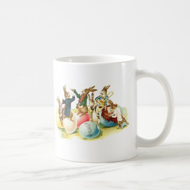 Caneca De Café Easter Bunny Concert Vintage (Direita)