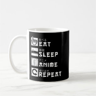 Caneca De Café Eat Sleep Anime Repeat Japanese Manga Lover Cospla