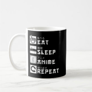 Caneca De Café Eat Sleep Anime Repeat Japanese Manga Lover Cospla