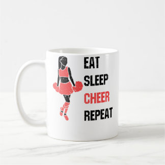 Caneca De Café Eat Sleep Cheer Repeat Cheerleading Coach