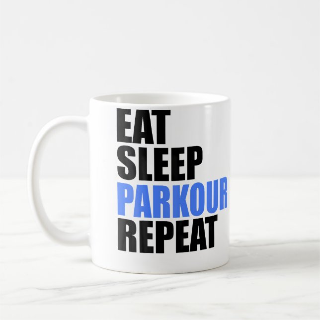 Caneca De Café Eat Sleep Parkour Repeat (Esquerda)