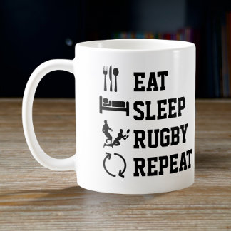 Caneca De Café Eat Sleep Rugby Repete Esporte