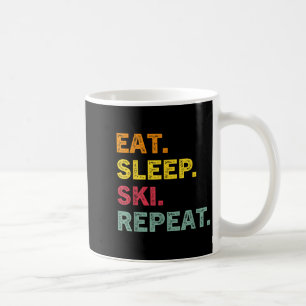 Caneca De Café Eat Sleep Ski Repete Ski Winter Holiday Skiet