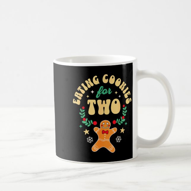 Caneca De Café Eating Christmas Cookies For Two - Pregnancy Revea (Direita)
