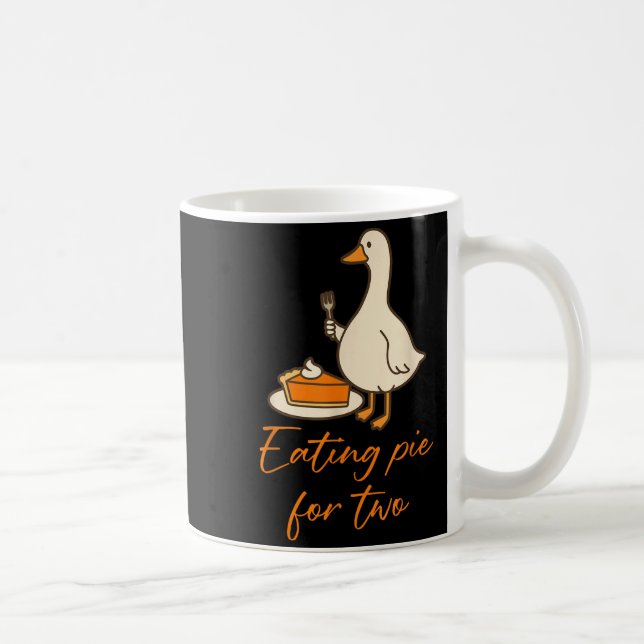 Caneca De Café Eating E For Two Thanksgiving Pregnancy Announceme (Direita)