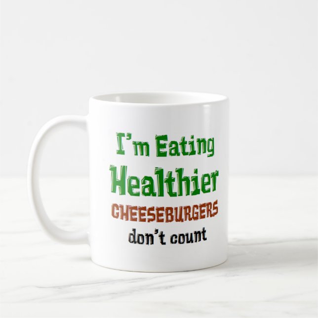 Caneca De Café eating healthy cheeseburger (Esquerda)