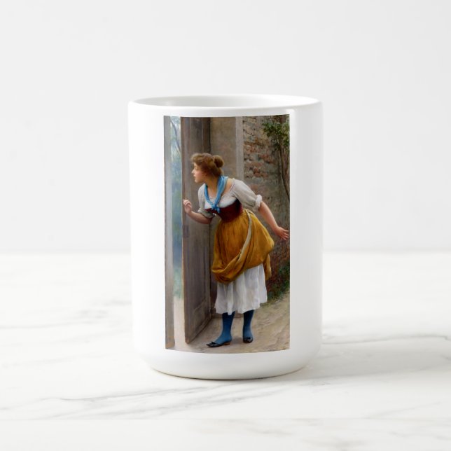Caneca De Café Eavesdropper (por Eugene de Blaas) (Centro)