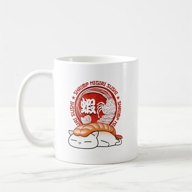 Caneca De Café Ebi Shrimp Sushi Cat (Esquerda)