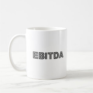 Caneca De Café EBITODA Legal Funny Typo Black Escrevendo