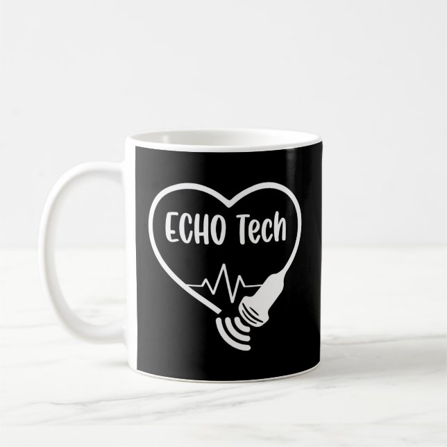 Caneca De Café Echo Tech Cardiac Sonographer Rdcs Echocardiógrafo (Esquerda)