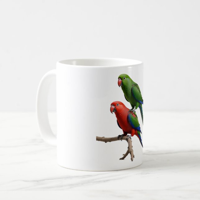 Caneca De Café Eclectus Parrots (Frente Esquerda)