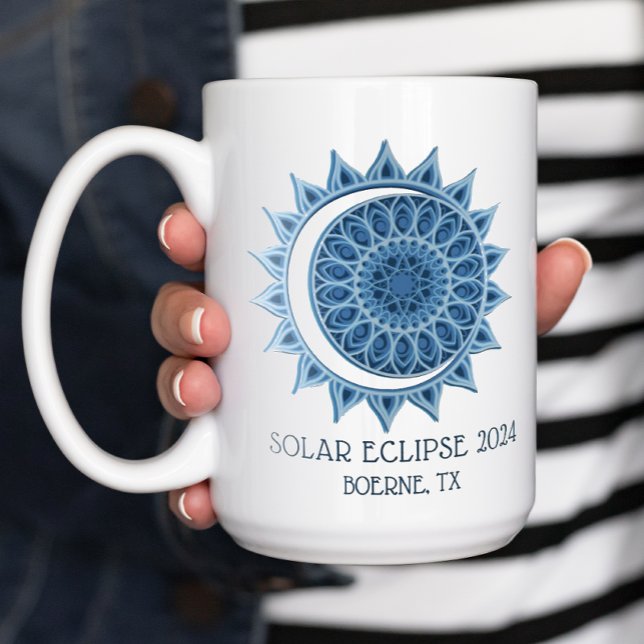 Caneca De Café Eclipse Personalizado 2024 (Solar eclipse coffee mug)