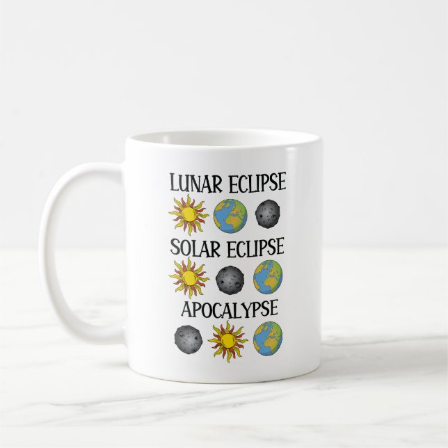 Caneca De Café Eclipse Solar Eclipse Solar Apocalypse Espaço Engr (Esquerda)