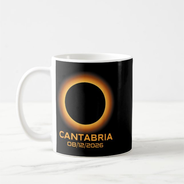 Caneca De Café Eclipse Solar Total 2026 Cantabria Espanha Totalid (Esquerda)