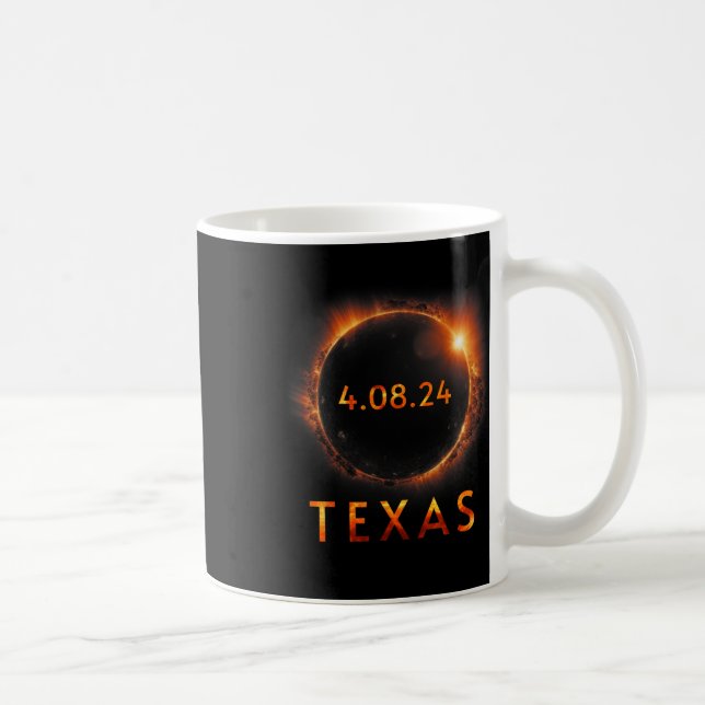 Caneca De Café Eclipse Solar Total Abril 8 2024 Eclip Solar Texas (Direita)