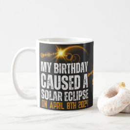 Caneca De Café eclipse solar total, data de aniversário divertida