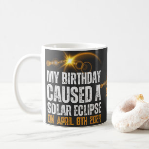 Caneca De Café eclipse solar total, data de aniversário divertida