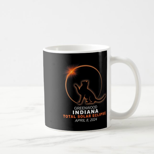 Caneca De Café Eclipse Solar Total de Indiana 2024 1 (Direita)