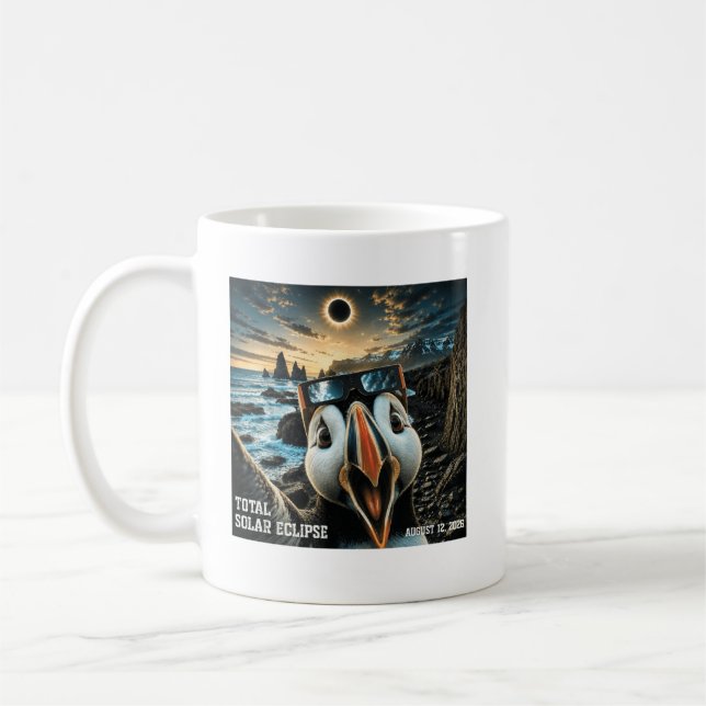 Caneca De Café Eclipse Solar Total Islândia Selfie do Papagaio-do (Esquerda)