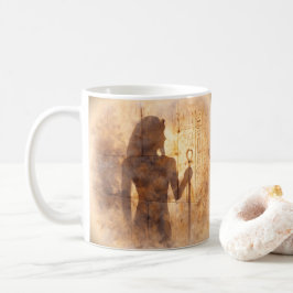 Caneca De Café Eco do Faraó Aquarela Artística Egípcia