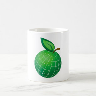 Caneca De Café Eco Globe Fruta Terra Esfera Folha Verde