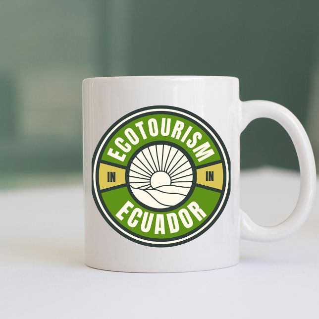 Caneca De Café Ecoturismo no Equador Viagem Verde Lento (Criador carregado)
