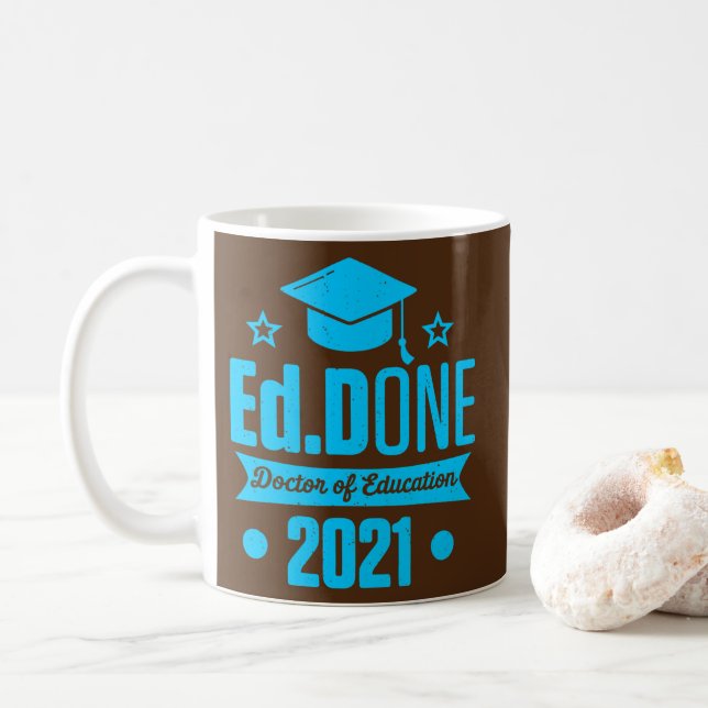 Caneca De Café EdD Doutora em Educação 2021 Doutorado (Com Donut)