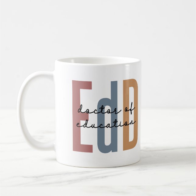 Caneca De Café EdD Doutorado Em Educação (Esquerda)