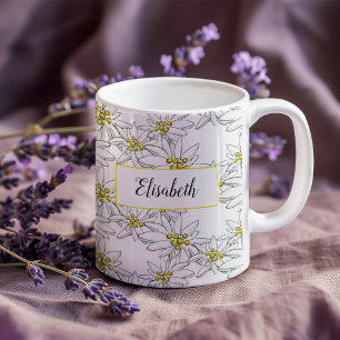 Caneca De Café Edelweiss - Cor de Água Personalizada Ilustrada À 