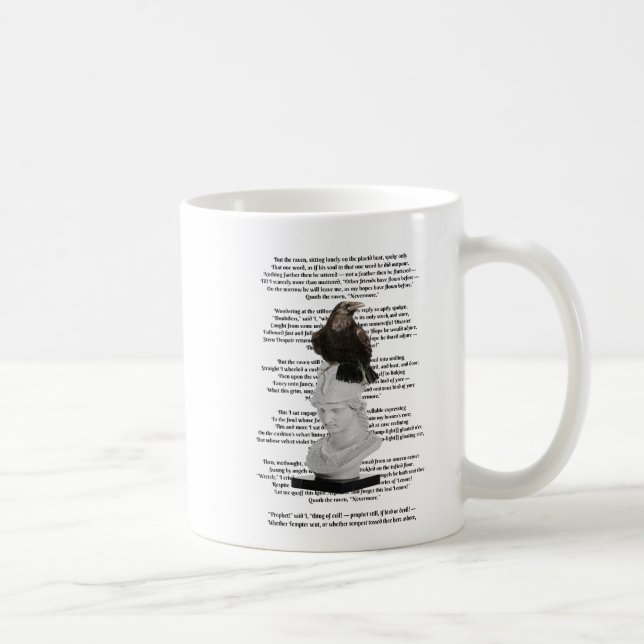 Caneca De Café Edgar Allen Poe O Poema De Raven (Direita)