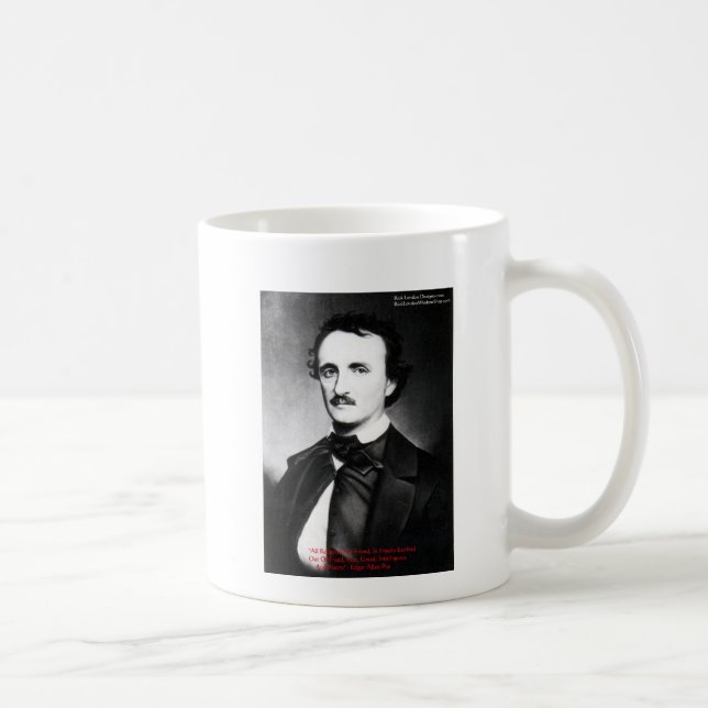 Caneca De Café Edgar Allen Poe "Religion Is" Wisdom cita presente (Direita)