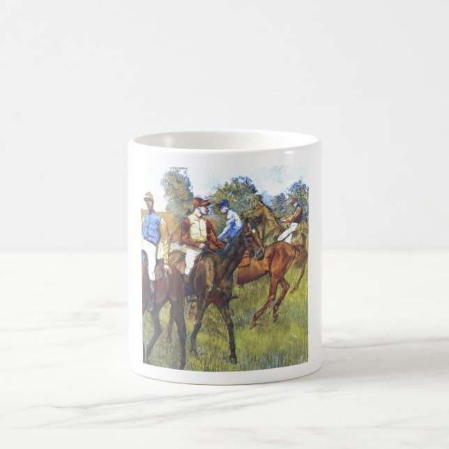 Caneca De Café Edgar Degas - árvores Rennpferde do jóquei dos (Centro)