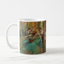 Caneca De Café Edgar Degas Dancers é rosa no impressionista verde