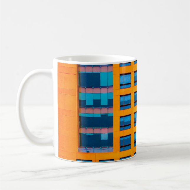 Caneca De Café Edifício azul e laranja (Esquerda)