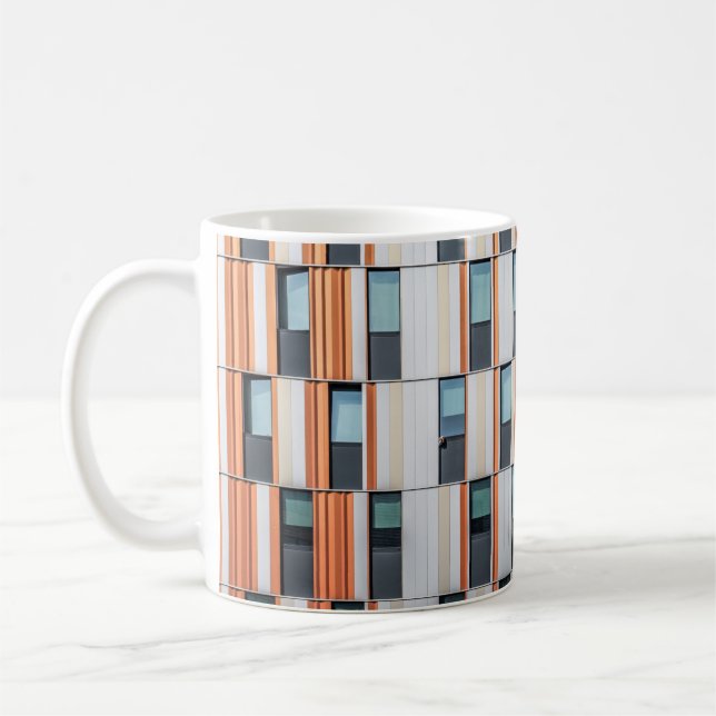 Caneca De Café Edifício branco e laranja (Esquerda)