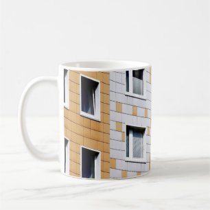 Caneca De Café Edifício branco e laranja