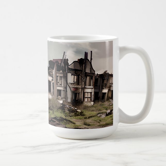 Caneca De Café Edifícios Abandonados Pós Apocalipse (Direita)