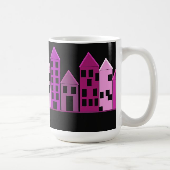 Caneca De Café Edifícios Altos Coloridos (Direita)