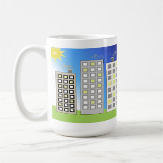 Caneca De Café Edifícios Altos de Escritórios