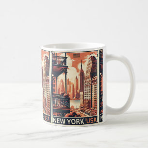 Caneca De Café Edifícios da cidade de Nova York Vista da varanda