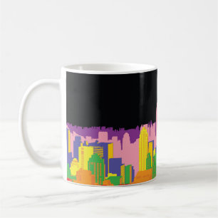 Caneca De Café Edifícios urbanos decorativos em linha de horizon