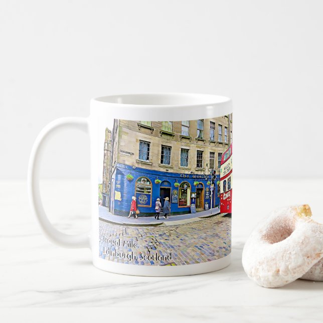 Caneca De Café Edinburgh Pub (Com Donut)