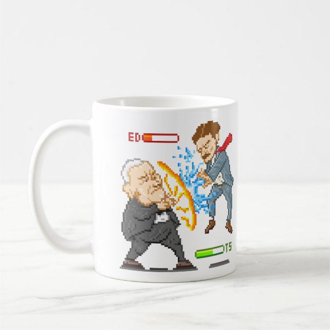 Caneca De Café Edison contra Tesla (Esquerda)