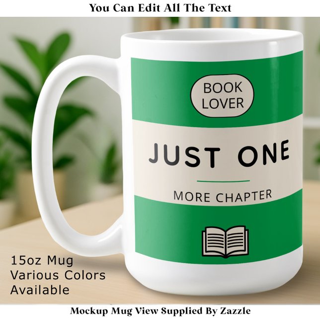 Caneca De Café Editable Classic Retro Paperback Book Cover Green (Criador carregado)