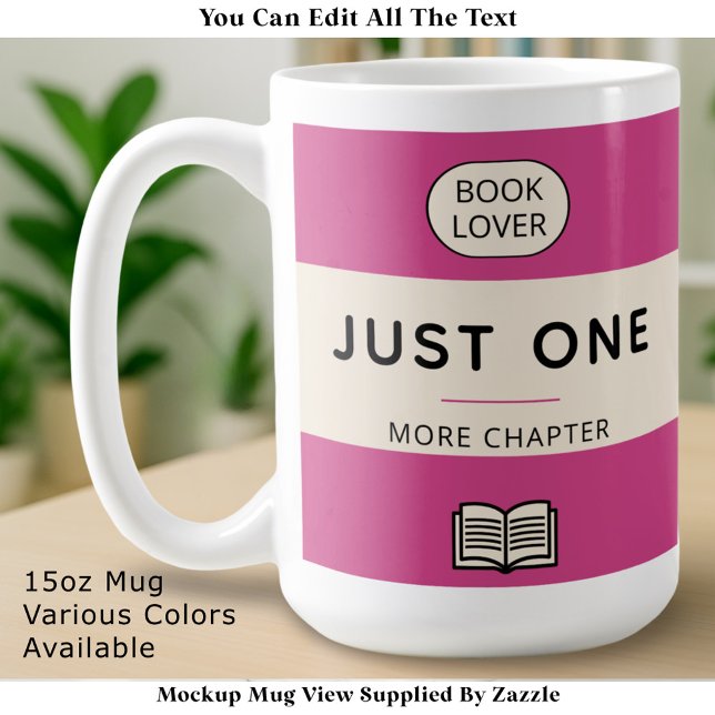 Caneca De Café Editable Classic Retro Paperback Book Cover Pink (Criador carregado)